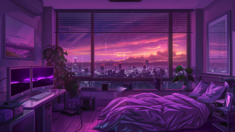 Purple Rain 4 Animated Background 04