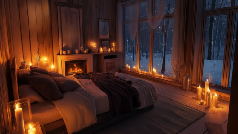 Candlelit Winter Bedroom