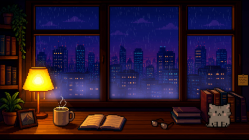 Cozy Desk with Cat