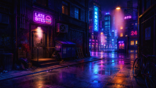 Cyberpunk City Street