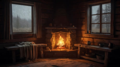 Nordic Cabin Fireplace