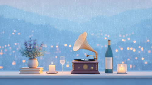 Rainy Evening Music Room