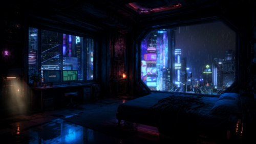 Rainy Neon Apartment 1