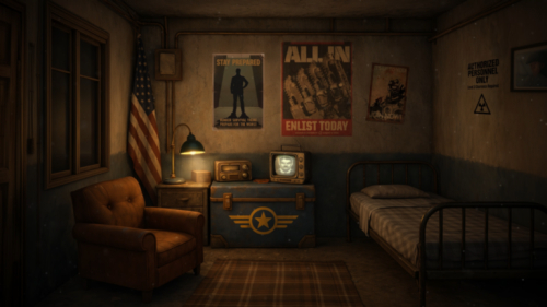 Retro Shelter Bedroom
