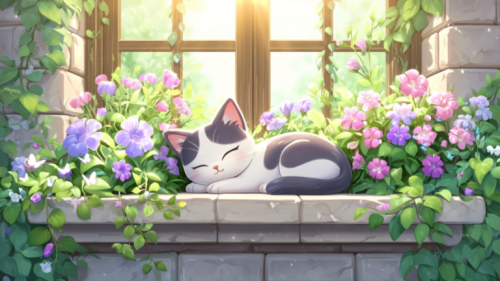 Sleeping Cat Window