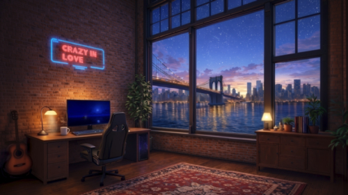 Sunset Skyline Office