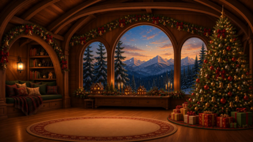 Christmas Tree in cabin