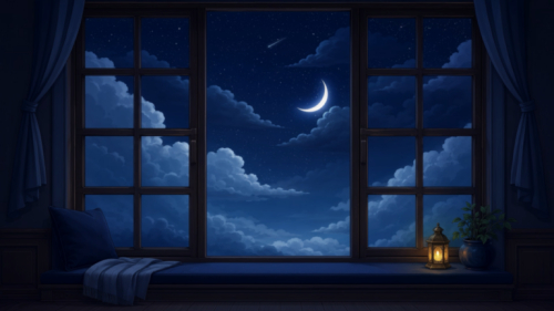 Cozy Moonlit Window Seat