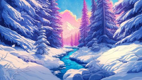 Pastel Snowy River