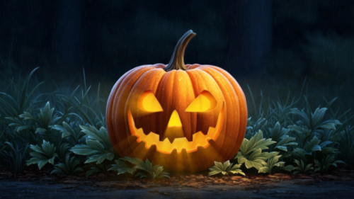 Rainy Halloween Pumpkin