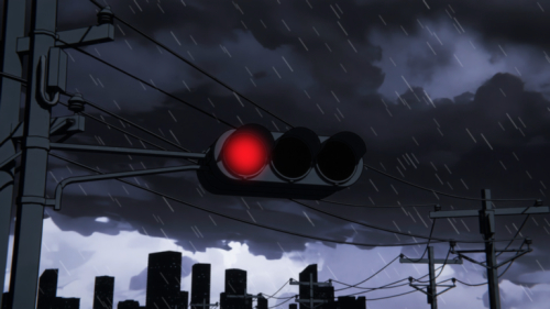 Rainy Traffic Light