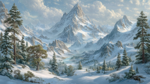Snowy Mountain Landscape